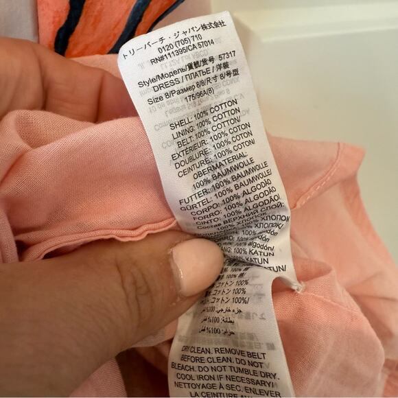 Tory Burch Derrick Poplin Shirt Dress in Pink Poppies Bloom - Picture 8 of 9